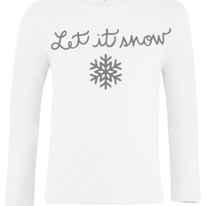 let it snow langarm weiß