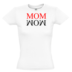 mom wow kurzarm weiß