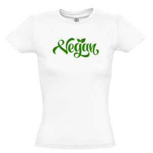vegan frauen kurzarm weiß
